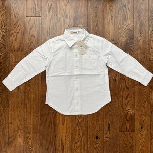 Hope & Henry Organic Cotton Oxford Button-Up Shirt White Long Sleeve Size 4T NWT